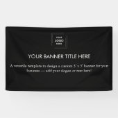 Zakelijke Logo | Black Modern Professional 5 inch Spandoek (Horizontaal)