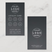 Zakelijke Logo | Black Professional Company Punch Klantenkaartje (Voorkant / Achterkant)