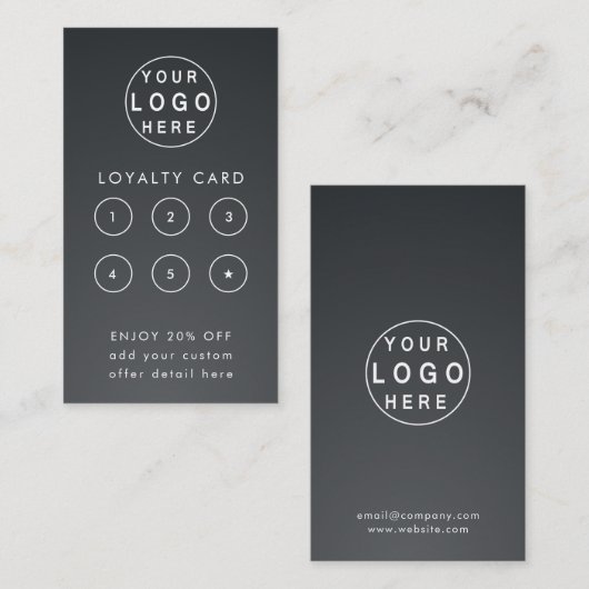 Zakelijke Logo | Black Professional Company Punch Klantenkaartje (Voorkant / Achterkant)