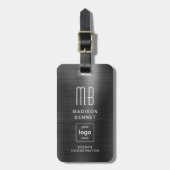 Zakelijke Logo Black Professionele Reizen Bagagelabel (Voorkant verticaal)