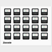 Zakelijke Logo Black Square Retour-adreslabels Vierkante Sticker (Vel)