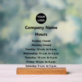 Zakelijke Logo Black Tekst Openingstijden Acryl Bord (Neutraal)