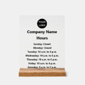 Zakelijke Logo Black Tekst Openingstijden Acryl Bord (Voorkant)