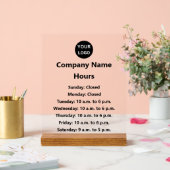 Zakelijke Logo Black Tekst Openingstijden Acryl Bord (Huwelijk)