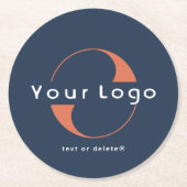 Zakelijke logo, Blauw bedrijfsmerk Promotional Ronde Kartonnen Onderzetter (Voorkant)