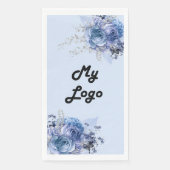 Zakelijke logo blauwe bloemen servet (Voorkant)