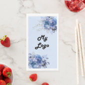 Zakelijke logo blauwe bloemen servet (Insitu)