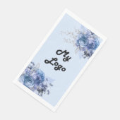 Zakelijke logo blauwe bloemen servet (Hoek)