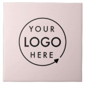 Zakelijke Logo | Blush Pink Feminine Professional Tegeltje (Voorkant)