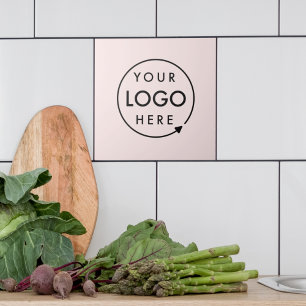 Zakelijke Logo Blush Pink Feminine Professional Tegeltje