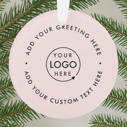 Zakelijke Logo | Blush Pink Modern Kerstmis Ornament