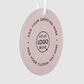 Zakelijke Logo | Blush Pink Modern Kerstmis Ornament (voorkant)