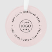 Zakelijke Logo | Blush Pink Modern Kerstmis Ornament (voorkant)