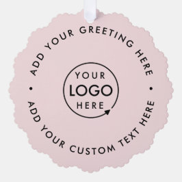 Zakelijke Logo | Blush Pink Modern Kerstmis Ornament Kaart