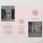 Zakelijke Logo Blush Pink Pamphlet Brochure (Voorkant)
