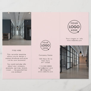 Zakelijke Logo Blush Pink Pamphlet Brochure
