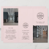 Zakelijke Logo Blush Pink Pamphlet Brochure (Voorkant / Achterkant)