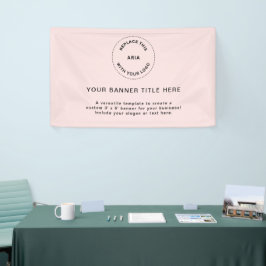 Zakelijke Logo | Blush Pink Professional 5-inch ba Spandoek