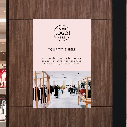 Zakelijke Logo | Blush roze foto-promotie Poster