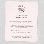 Zakelijke Logo | Blush roze minimalist Adverteren Flyer<br><div class="desc">Een eenvoudige sjabloon van de douane goot roze bedrijfsflinteraar in een moderne minimalistische stijl die gemakkelijk met uw bedrijfstekst, contactdetails en de tekst van de douaneflyer kan worden bijgewerkt. De perfecte oplossing voor om het even welke zaken om details van uw producten, de diensten, promoties gebeurtenistarifering en veel meer te...</div>