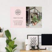 Zakelijke Logo | Blush roze promotiefFoto Poster (Thuiskantoor)
