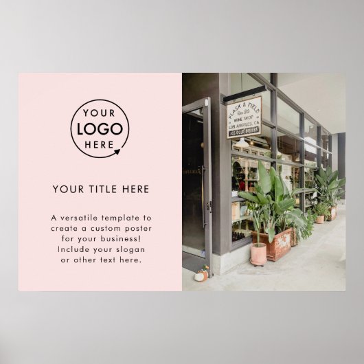 Zakelijke Logo | Blush roze promotiefFoto Poster (Voorkant)