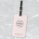 Zakelijke Logo | Blush roze promotietraject Bagagelabel<br><div class="desc">Een eenvoudige sjabloon van het bedrijfs bagagelabel van de blote roze douane in een moderne minimalistische stijl die gemakkelijk met uw bedrijfs logo,  slogan en bedrijfsdetails kan worden bijgewerkt. #luggagetag #logo #business #reis</div>