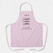 Zakelijke Logo Blush Roze Werknemer Naam Schort (Voorkant)