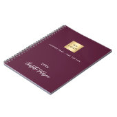 Zakelijke logo bordeaux elegante notitieboek (Linkerzijde)
