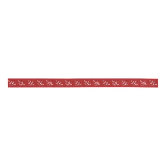 Zakelijke Logo, Branded Company Kerstvakantie Grosgrain Lint (Voorkant)