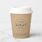 Zakelijke Logo Branded Rustic Kraft Coffee Papieren Bekers (Achterkant)