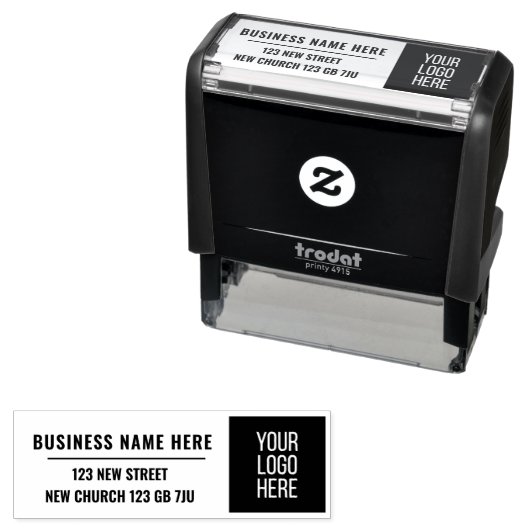 Zakelijke logo Branding Bedrijfsnaam Sales Brandin Zelfinktende Stempel (In situ)