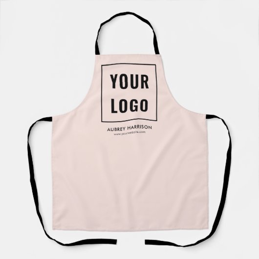 Zakelijke Logo Branding Blush Roze Schort (Voorkant)
