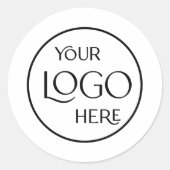 Zakelijke Logo Branding Modern Wit Promotie Ronde Sticker (Voorkant)