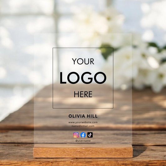 Zakelijke Logo Branding Social Media Acryl Bord