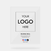 Zakelijke Logo Branding Social Media Acryl Bord (Voorkant)