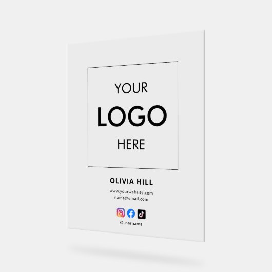 Zakelijke Logo Branding Social Media Acryl Bord (Hoek)