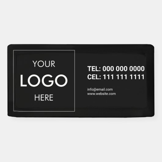 Zakelijke Logo branding zwarte banner (Horizontaal)