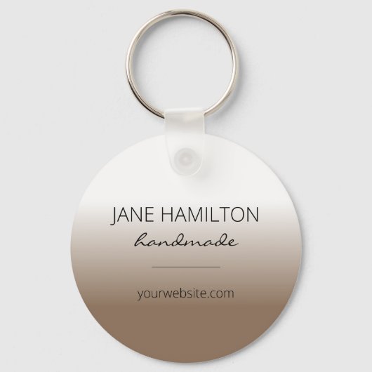 Zakelijke Logo bruine minimale eenvoudige Sleutelh Sleutelhanger (Voorkant)