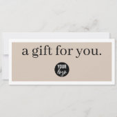 Zakelijke Logo Cadeaubon Beige (Achterkant)