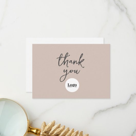 Zakelijke Logo Coco Roze bedankpas Bedankkaart (Voorkant / Achterkant in situ)