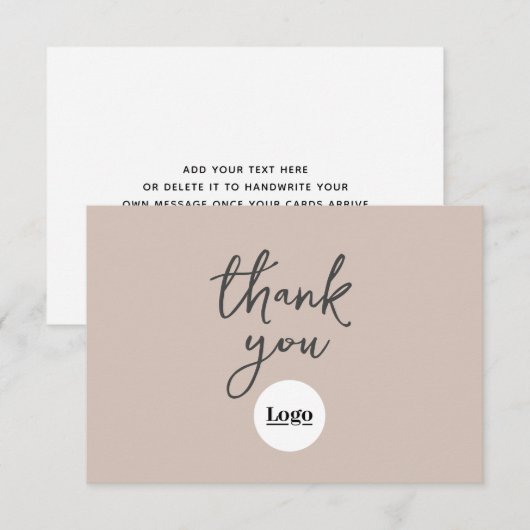 Zakelijke Logo Coco Roze bedankpas Bedankkaart (Voorkant / Achterkant)
