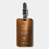 Zakelijke Logo Copper Professionele Reizen Bagagelabel (Voorkant verticaal)