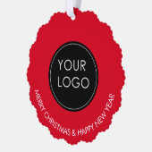 Zakelijke Logo Corporate Company Red Ornament Kaart (Links)