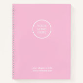 Zakelijke Logo Corporate Modern Roze Professional Notitieboek (Voorkant)