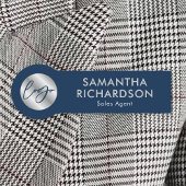 Zakelijke Logo Corporate Navy & Silver Medewerker Naamplaatje