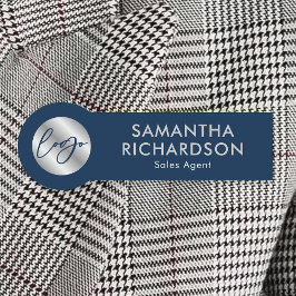 Zakelijke Logo Corporate Navy & Silver Medewerker Naamplaatje