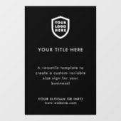 Zakelijke Logo | Creëer Uw eigen moderne zwart Raamsticker (Vel)