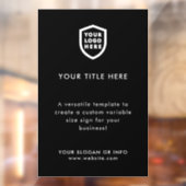 Zakelijke Logo | Creëer Uw eigen moderne zwart Raamsticker (Vel 2)