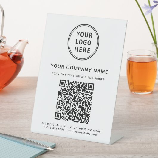 Zakelijke Logo Creëer Uw QR-code Reclamebord Met Voetstuk (Insitu)